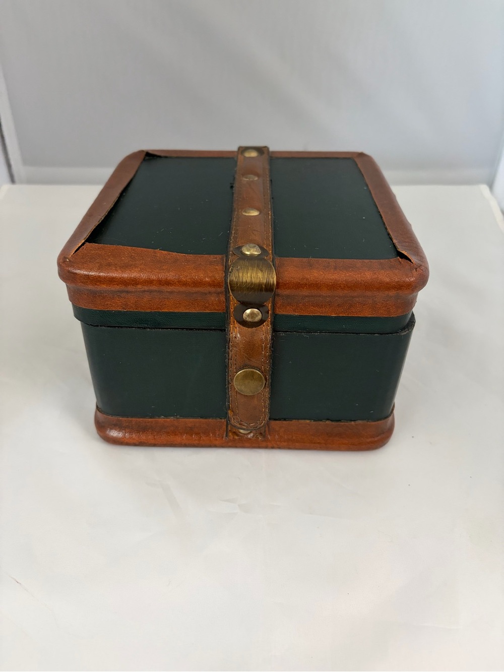 Vintage 1960’s Wood & Leather Storage Box